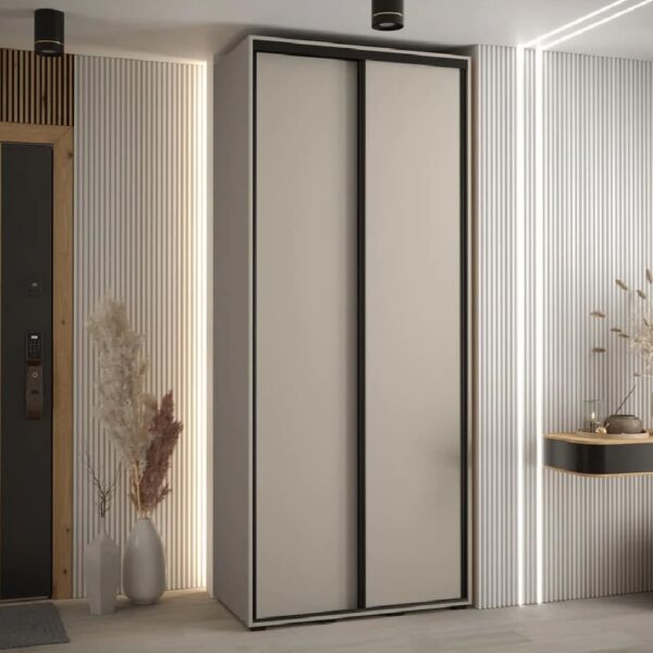 Delta Wooden Wardrobe With 2 Sliding Doors In Cashmere