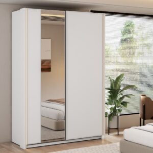 Madrid Wooden Wardrobe With 2 Sliding Doors In White