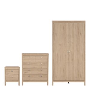 Malibu Wooden Bedroom Furniture Set With 2 Doors Wardrobe In Oak
