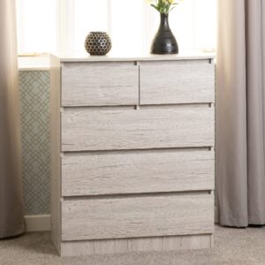 Mcgowen Wooden Chest Of 5 Drawers In Urban Snow
