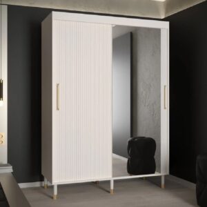 Millwall 150cm Mirrored Wardrobe With 2 Sliding Doors In White