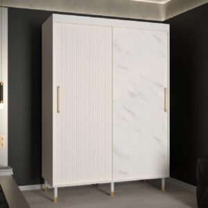 Millwall Wooden Wardrobe 150cm With 2 Sliding Doors In White