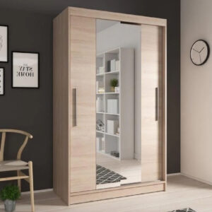Nichols Wooden Wardrobe With 2 Sliding Doors In Sonoma Oak