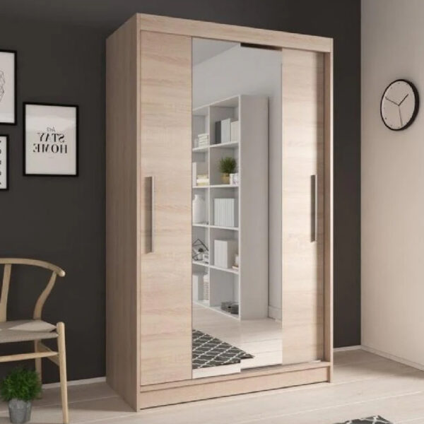 Nichols Wooden Wardrobe With 2 Sliding Doors In Sonoma Oak