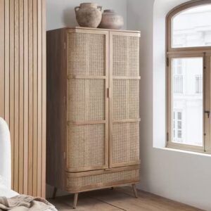 Nixa Wooden Wardrobe With 2 Doors In Oak
