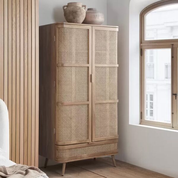 Nixa Wooden Wardrobe With 2 Doors In Oak