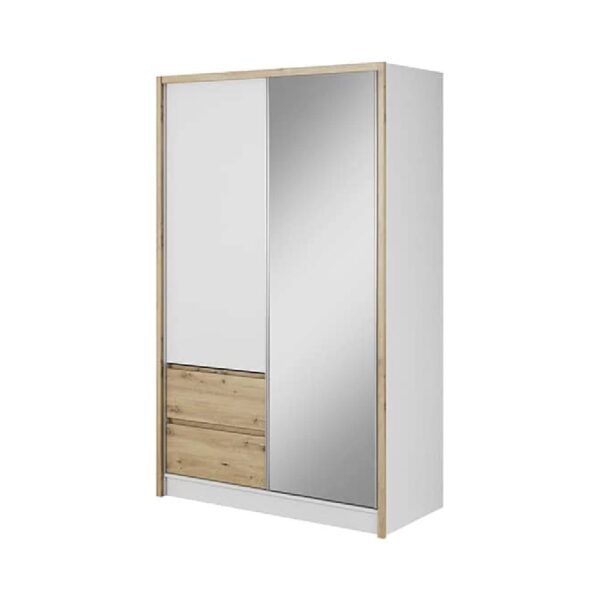 Sedona 134cm Woooden Wardrobe With 2 Sliding Doors In Artisan Oak