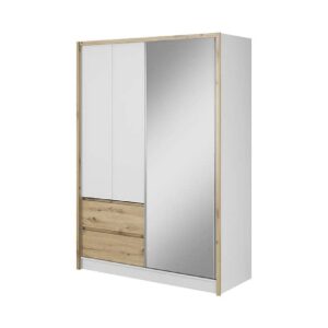 Sedona 154cm Woooden Wardrobe With 2 Sliding Doors In Artisan Oak