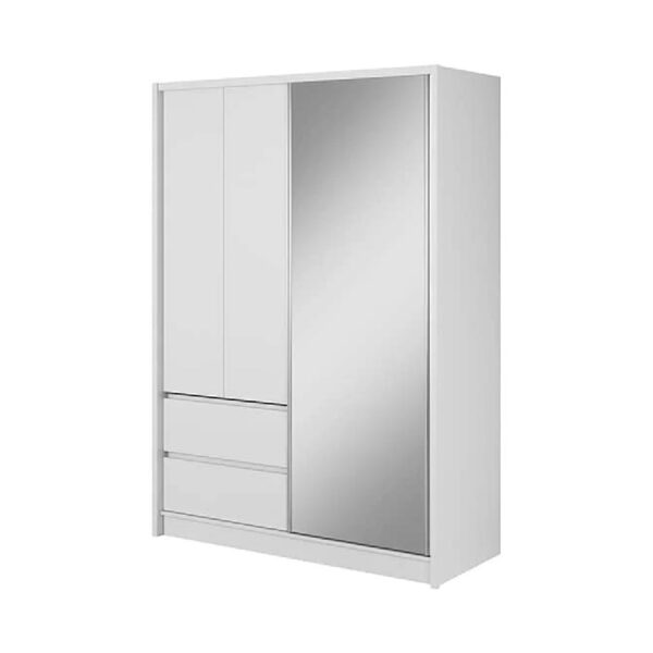 Sedona 154cm Woooden Wardrobe With 2 Sliding Doors In Matt White