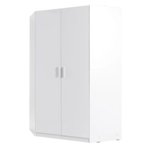 Swift High Gloss Corner Wardrobe With 2 Doors In White