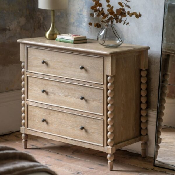 Arta Wooden Chest Of 3 Drawers In Natural