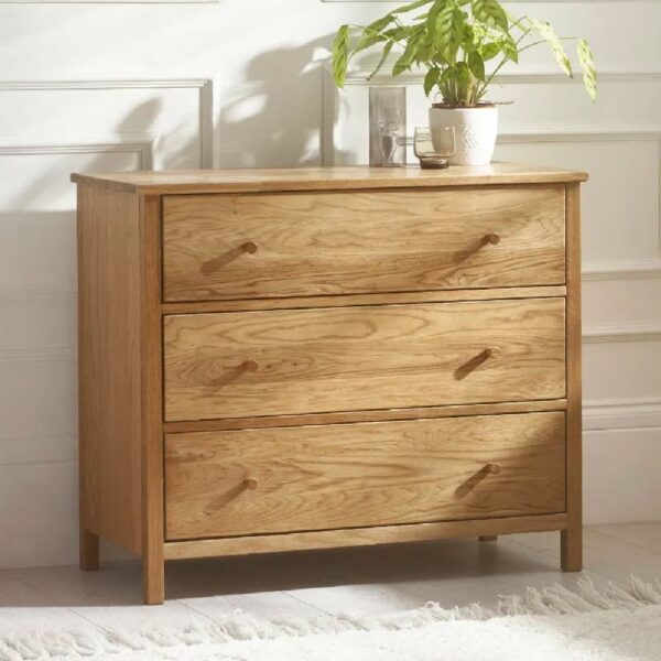 Calliope Wooden Chest Of 3 Drawers In Oak