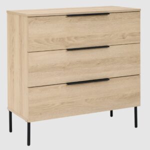 Lucca Wooden Chest Of 3 Drawers In Oak