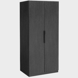 Lucca Wooden Wardrobe With 2 Doors In Black