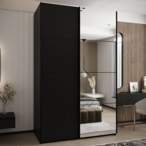 Tarzana III Wooden Wardrobe With 2 Sliding Doors In Black