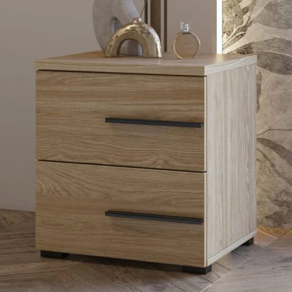 Viola Wooden Bedside Table With Right Handle In Oiled Oak