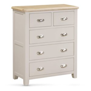 Waldorf Wooden Chest Of 5 Drawers In Oak And White