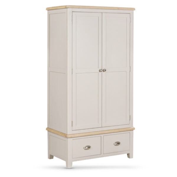 Waldorf Wooden Wardrobe With 2 Doors 2 Drawers In Oak And White