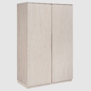 Wichita Wooden Wardrobe With 2 Doors In White Wash Oak