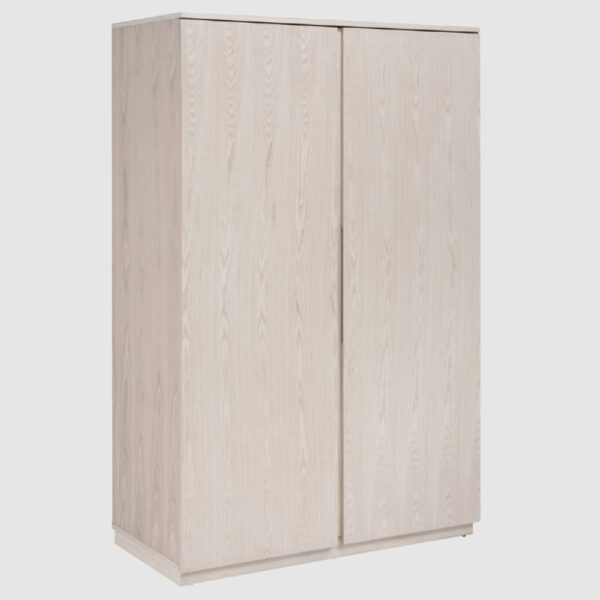Wichita Wooden Wardrobe With 2 Doors In White Wash Oak